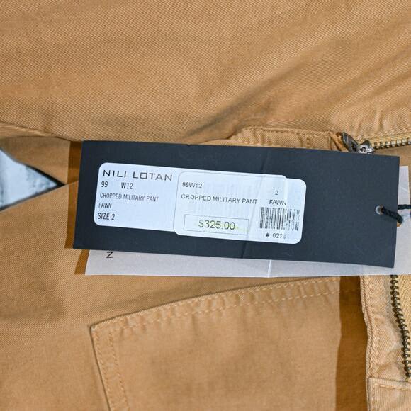 NEW Nili Lotan Cropped French Military Pants ankle zip in Fawn beige Size 2 $325 - Picture 8 of 13